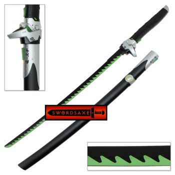 Black_Green_Over_Power_Cyborg_Ninja_Watch_Katana_Futuristic_Carbon_Steel_Replica_Sword_SciFi_Blade