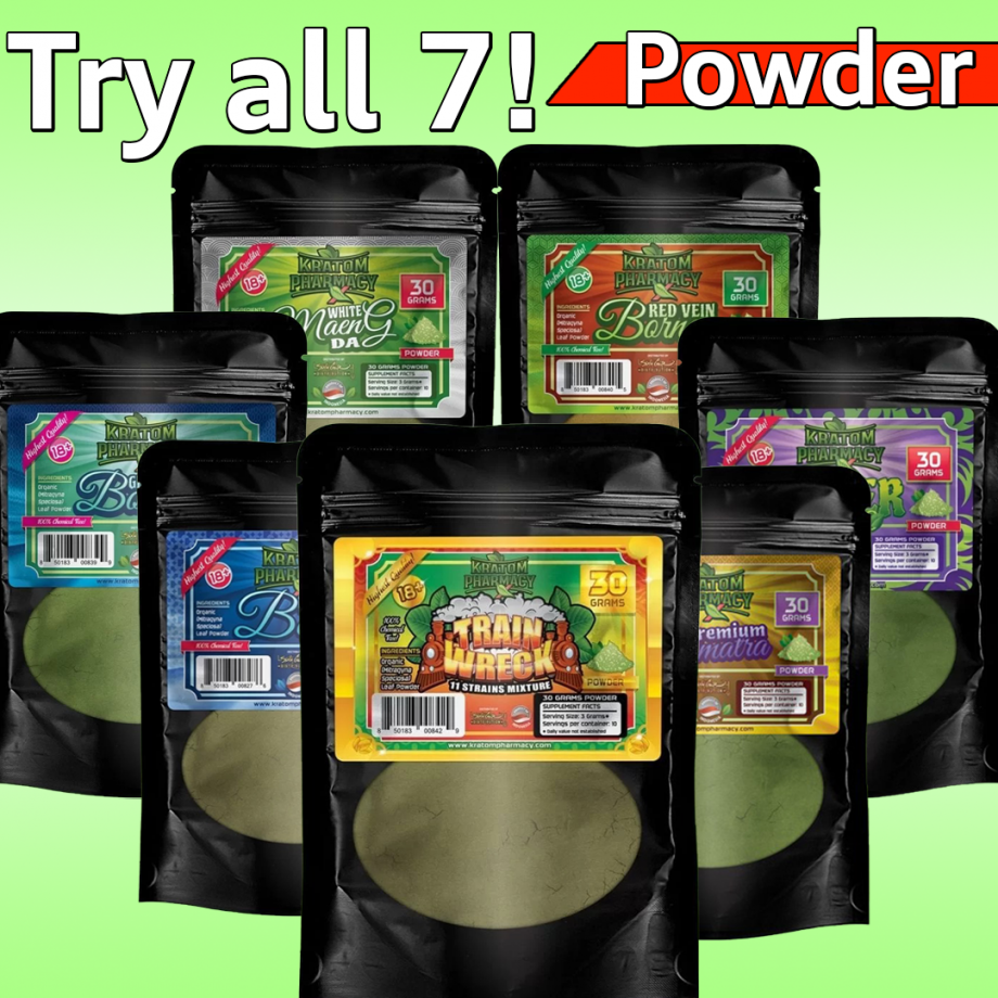 Lucky 7 Bundle - Try All Strains - Multi Pack - Powder